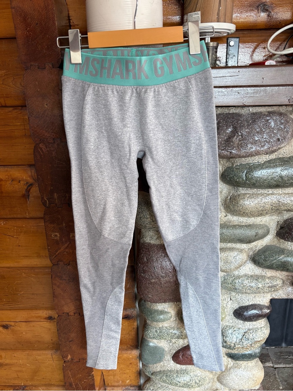 Gymshark Grey Teal High Waisted Seamless Panel Leggings XS